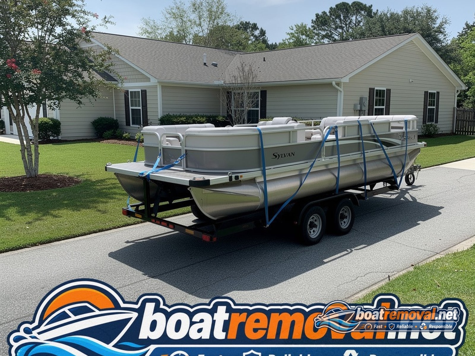 Harris FloteBote 24 loaded for removal Pasadena TX