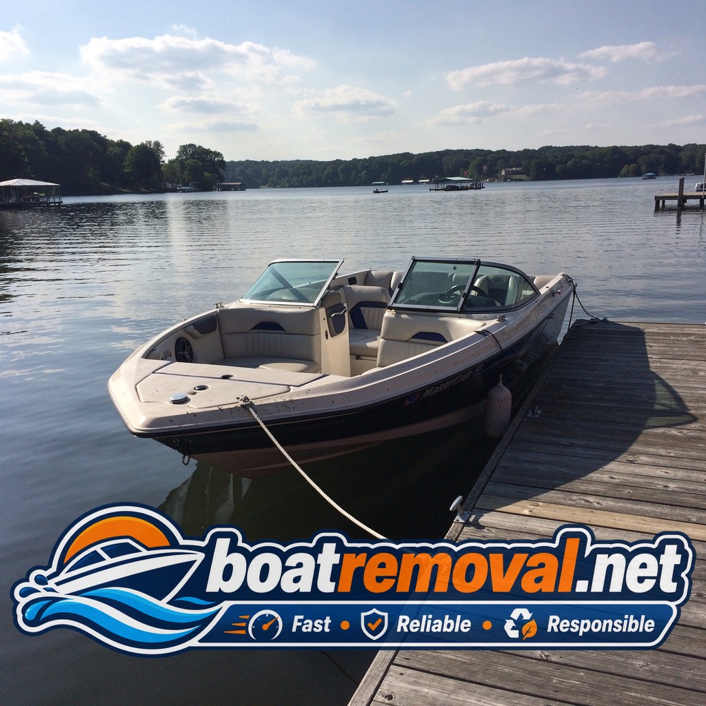 20-foot MasterCraft ski boat tied at a dock near Arnolds Park, Iowa