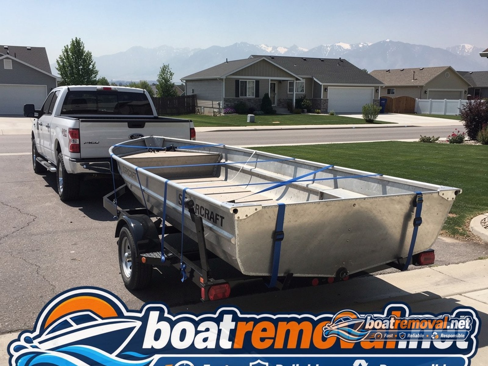 Jon boat 1436 loaded for removal Spring Hill FL