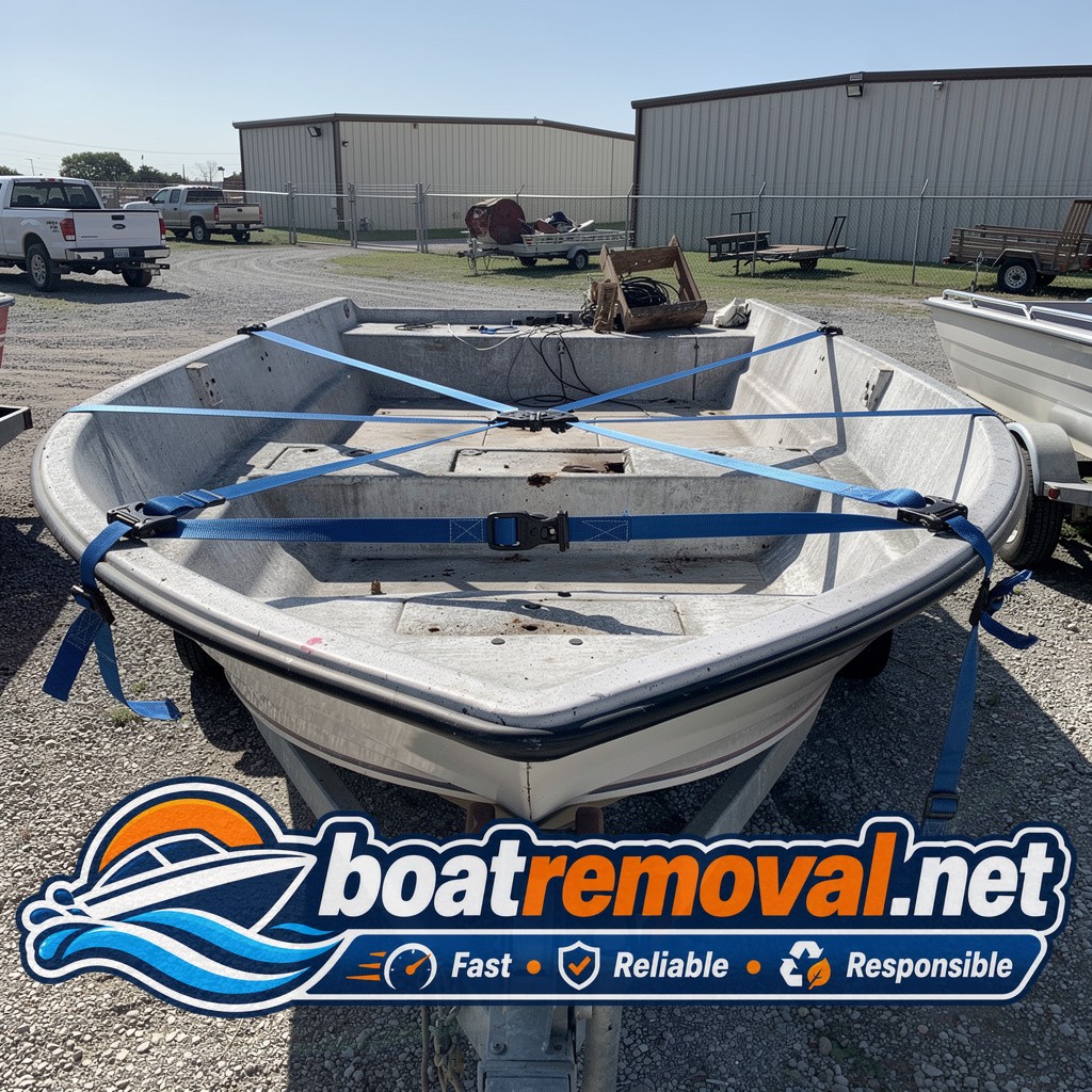 19 ft ski boat loaded during estate cleanout, Skiatook Oklahoma