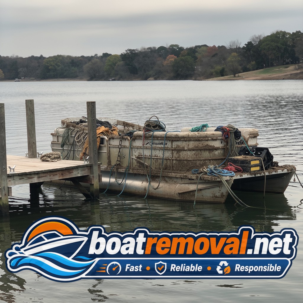 24 ft Bennington pontoon loaded after lake recovery, Grove Oklahoma