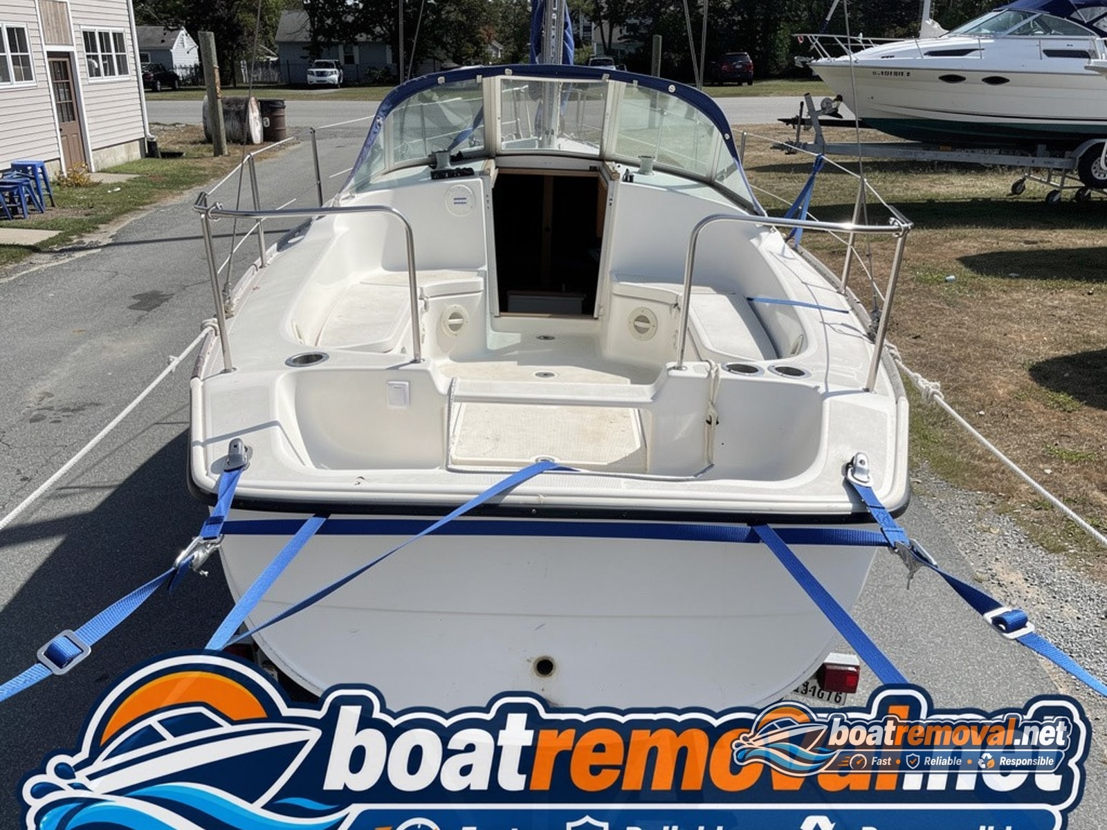 Middletown, RI: 34 ft Catalina sailboat loaded for removal 34 ft Catalina sailboat loaded for removal, Middletown Rhode Island