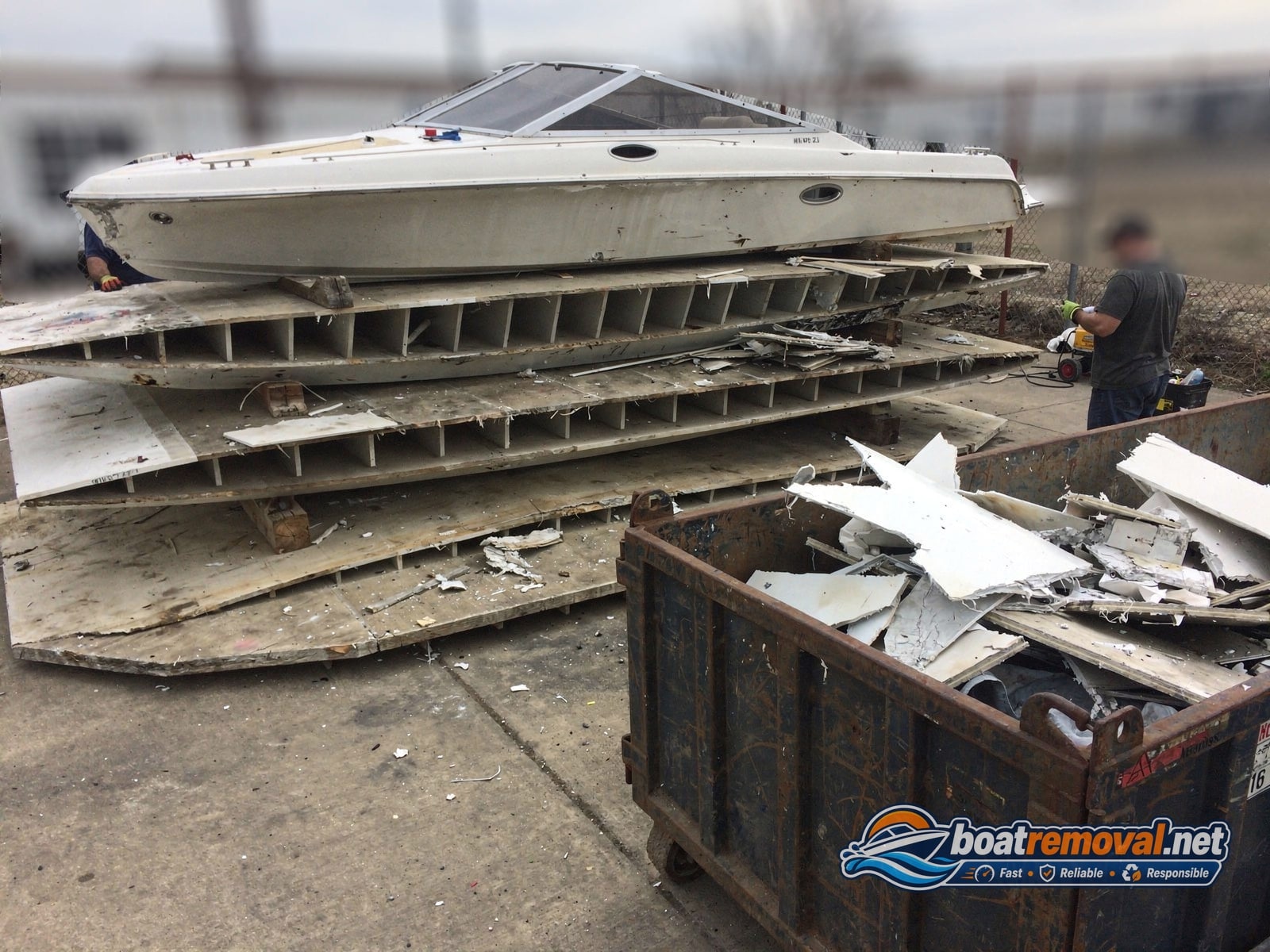 Silverton 34 loaded for removal Stockton CA
