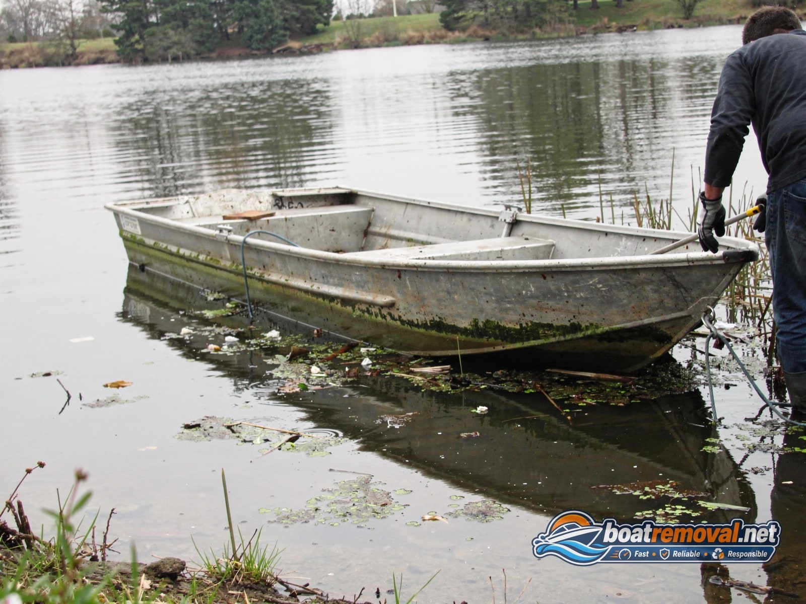 Jon boat 1436 removal Eastvale CA