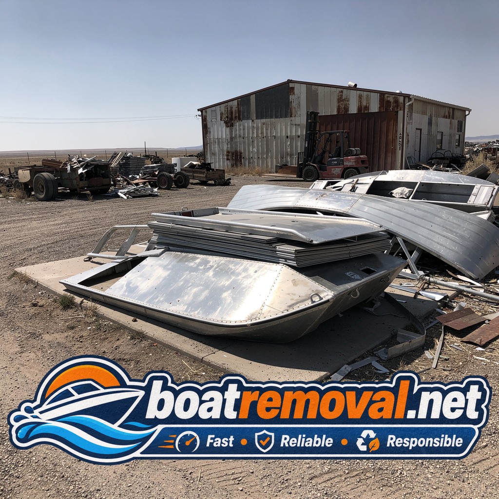 Same bass boat loaded onto a trailer after being routed through a neighboring field