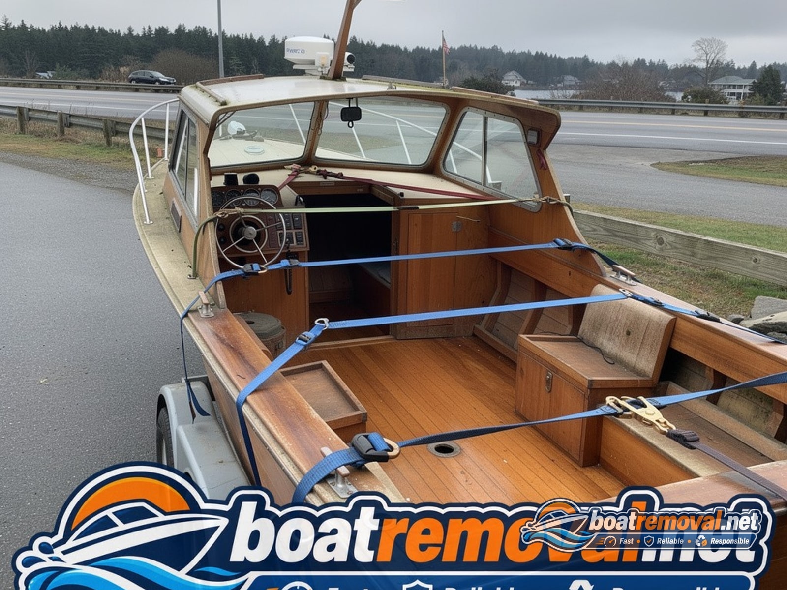 Thompson 21 loaded for removal Vista CA