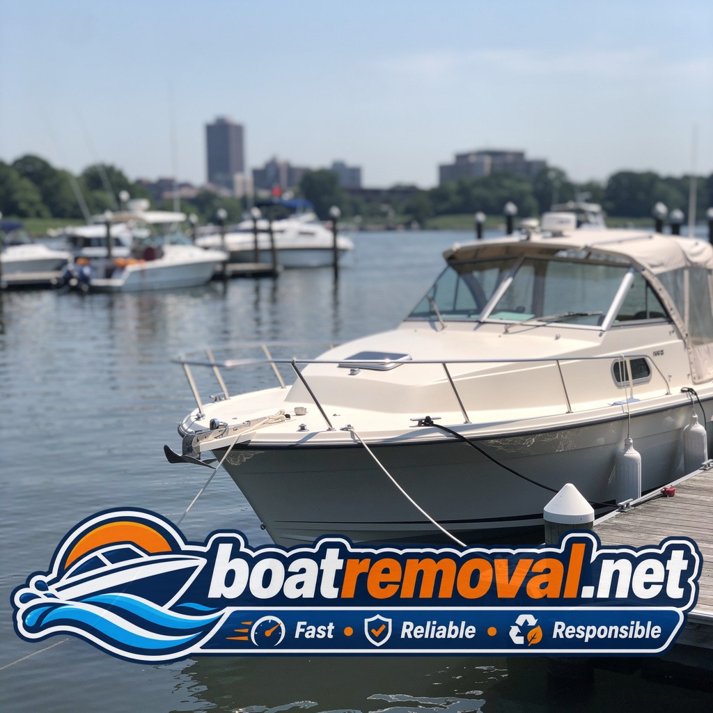 22-foot Monterey cuddy cabin tied up in a marina slip on the Potomac in Washington, DC