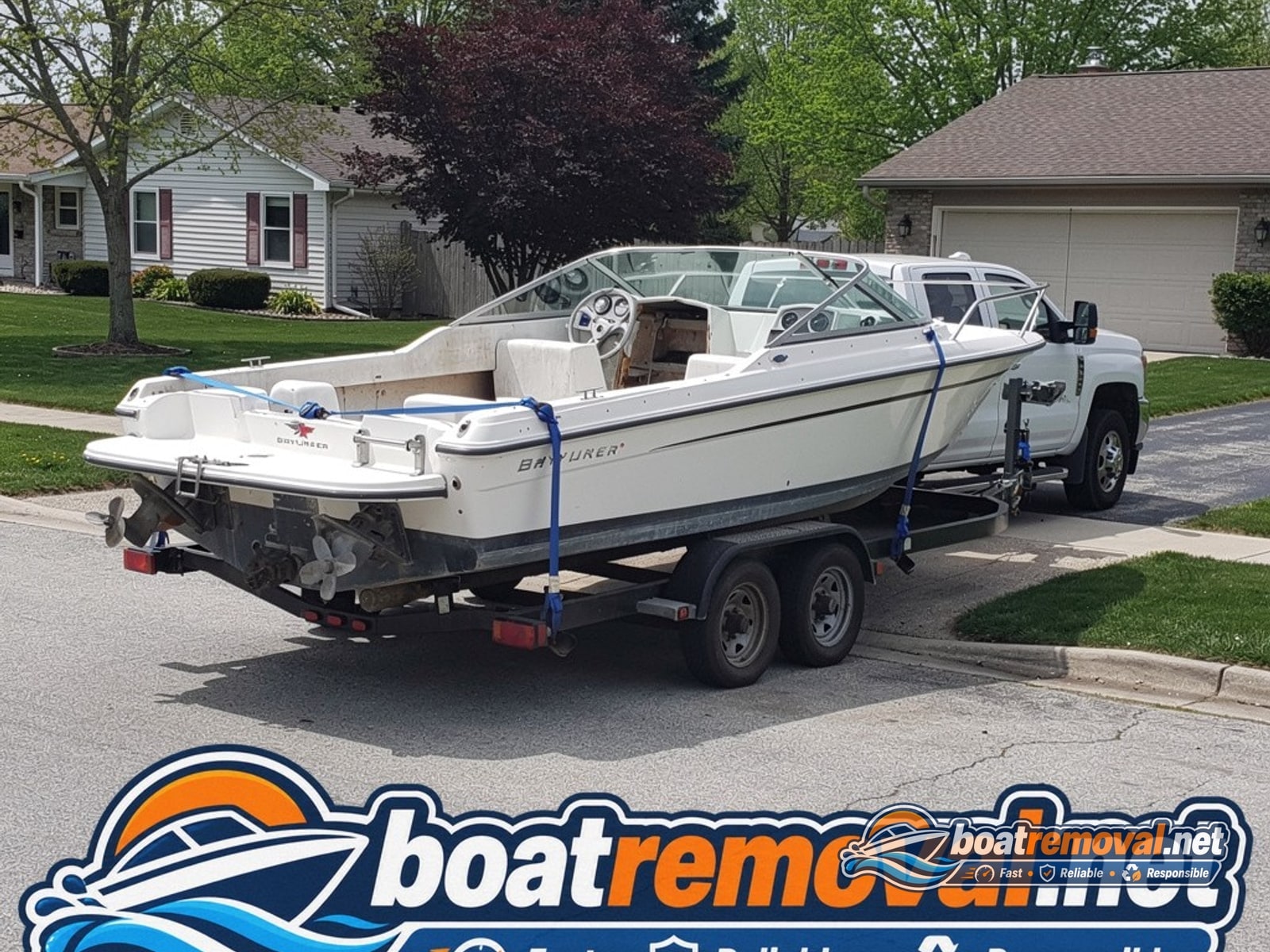 Sea Ray 268 Sundancer loaded for removal Bellflower CA